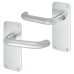 Exel Satin Aluminium 20mm Return to Door Latch Door Handle - 160 x 64mm