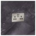 Knightsbridge 13A 2 Gang Screwless Flat Plate Switched DP Socket - Brushed Chrome with Grey Insert