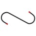Tubular Garage and Shed Storage S Hook with Red Vinyl Cap - 65mm Depth - Black & Red - Pack of 5