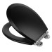 Croydex Lene Flexi-Fix Soft Close Wooden Toilet Seat - Matt Black