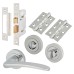 Exel Eloise Bathroom Lock Door Handle on Rose Kit - Polished Chrome