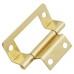 Cranked Type 2 Flush Cabinet Hinge - 50 x 16 x 1mm - Polished Brass - Pack of 5 Pairs
