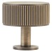 Carlisle Brass Lines Radio Round Cabinet Knob - 35mm Diameter - Antique Brass