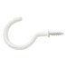 Cup Hook - 50mm Hook - White Plastic Coated - Pack of 10