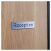 Exel Reception Door Sign - 200 x 50mm - Brushed Silver Plastic
