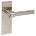 Exel Satin Nickel Knurled Latch Door Handle - Loxley Range - 150 x 50mm