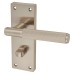 Exel Satin Nickel Lines Bathroom Door Handle - Nova Range - 155 x 55mm