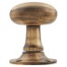 Oval Round Mortice Knob - 57mm Rose Diameter - Antique Brass