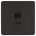 Knightsbridge 10AX 1 Gang Screwless Flat Plate Light Switch - Smoked Bronze 