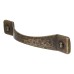 Olde Forge Mottled Bow Cabinet Pull Handle - 128mm Centres - Antique Brass