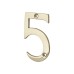 76mm Screw Fix Door Numeral - 5 - Polished Brass