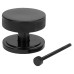 From The Anvil Brompton Round Knurled Centre Door Knob on Art Deco Rose - 90mm Rose - Black
