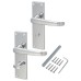 Exel Polished Chrome Victorian Straight Bathroom Door Handle - 155 x 42mm