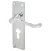 Exel Polished Chrome Victorian Scroll Euro Lock Door Handle - 155 x 42mm