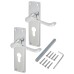 Exel Polished Chrome Victorian Scroll Euro Lock Door Handle - 155 x 42mm
