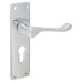 Exel Polished Chrome Victorian Scroll Euro Lock Door Handle - 155 x 42mm