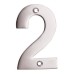 Exel 100mm Screw Fix Door Numeral - 2 - Satin Stainless Steel