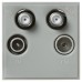 Knightsbridge 1 Gang TV + 2 x F type Satellite + FM/DAB Quadplexer Euro Module - Grey