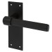 Exel Matt Black Knurled Latch Door Handle - Loxley Range - 150 x 50mm
