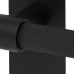 Exel Matt Black Knurled Latch Door Handle - Loxley Range - 150 x 50mm