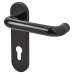 Hoppe AR600/23 Ebony Black Nylon Steel Core Euro Lock Door Handle - 72mm c/c - Paris Range
