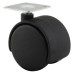 Mini Twin Wheel Castor - Swivel No Brake - 45kg Max Weight - 50mm Diameter - Black - Pack of 4
