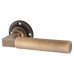 Burlington BUR30 Antique Brass Door Handles on Round Knurled Rose - Westminster Range 