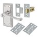 Exel Budget Rope Edge Latch Door Handle Kit - Short Plate - Polished Chrome