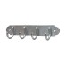 Heritage Brass by M Marcus Solid Brass Coat Rack - 223 x 64 x 40mm - 4 Hooks - Satin Chrome
