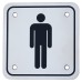 Exel Mens Square Toilet Door Sign - 100 x 100mm - Polished Stainless
