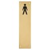 Hampstead Finger Plate - Mens Toilet Door Sign - 300 x 75mm - Polished Brass