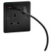 Knightsbridge 13A 1 Gang Round Edge Type A/C 18W USB Socket with 2 x USB - 1.5A - Matt Black/Black 