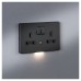 Knightsbridge 13A 2G DP Switched Socket with Photocell Nightlight Function - Anthracite/Black