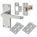 Exel Budget Straight Latch Door Handle Kit - Short Plate - Polished Chrome