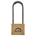 Squire Lion Open Long Shackle Padlock - 50mm Body - 65 x 28mm Shackle - Brass