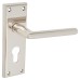 Serozzetta by Carlisle Brass Polished Nickel Euro Lock Door Handle - Dieci Range - 150 x 50mm