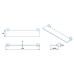 Croydex Epsom Flexi-Fix Glass Shelf - 590 x 135.5 x 60mm - Polished Chrome