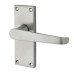 Exel Satin Chrome Budget Straight Latch Door Handle - Short Plate - Mia Range - 114 x 42mm