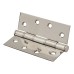 Washered Stainless Steel Butt Door Hinge - 100 x 76 x 2mm - Polished Stainless Steel - Pair