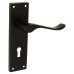 Exel Matt Black Budget Scroll Keyhole Lock Door Handle - Mia Range - 153 x 42mm