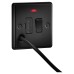 Knightsbridge 13A 1 Gang Round Edge Switched Fused Spur with Neon & Flex Outlet - Matt Black
