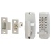 Securefast Mini Digital Push Button Code Lock and Latch - Holdback Option - Satin Chrome
