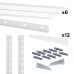 elfa Wardrobe & Storage Starter Kit - 1 Bay, 6 Ventilated Wire Shelf - 641 x 2140 x 320mm - White