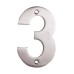 Exel 100mm Screw Fix Door Numeral - 3 - Polished Stainless Steel