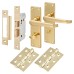 Exel Victorian Straight Bathroom Lock Door Handle Kit - Polished Brass