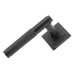 From The Anvil Matt Black Knurled Door Handles on Square Rose - Brompton Range 