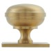 Alexander & Wilks Quantock Cabinet Knob on Square Backplate - 34mm Diameter - PVD Satin Brass