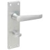 Exel Satin Chrome Victorian Straight Bathroom Door Handle - 155 x 42mm