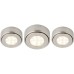 Exel Rome 1.5W LED Round Cabinet Downlight - 4000K Cool White - Satin Nickel - Pack of 3
