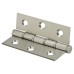 Washered Stainless Steel Butt Door Hinge - 76 x 51 x 2mm - Satin Stainless - Pair